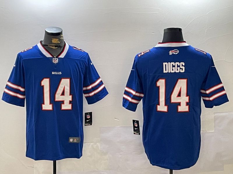 Men Buffalo Bills #14 Diggs Blue Second generation 2024 Nike Limited NFL Jersey style 1